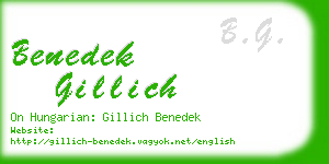 benedek gillich business card